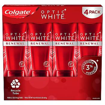 商品Colgate Optic White Renewal High Impact White Teeth Whitening Toothpaste (4.1 oz., 4 pk.),商家Sam's Club,价格¥110图片