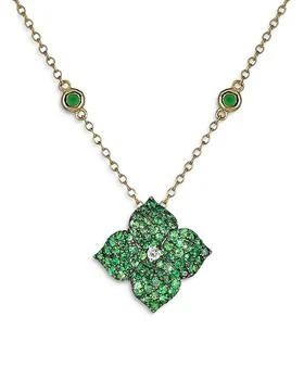 Piranesi | 18K Yellow Gold Small Fiore Necklace with Green Tsavorite Garnets and Diamonds,商家Bloomingdale's,价格¥18450