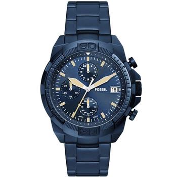 Fossil | Men's Bronson Chronograph, Blue Ion Plating Stainless Bracelet Watch商品图片,7.5折×额外8.5折, 额外八五折