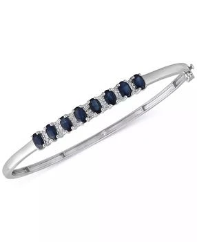 Macy's | Tanzanite (3-1/8 ct. t.w.) & Diamond (1/8 ct. t.w.) Bangle Bracelet in 14K Gold over Sterling Silver (Also Available in Ruby, Emerald, and Sapphire),商家Macy's,价格¥1047