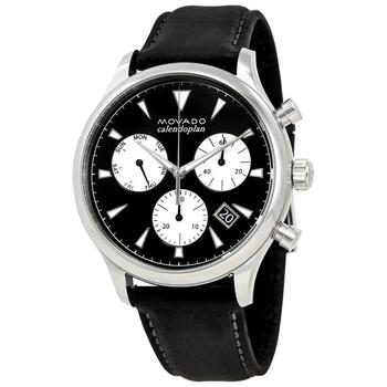推荐Movado Heritage Chronograph Black Dial Mens Watch 3650005商品