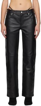 Alexander Wang | Black Low-Rise Leather Pants 