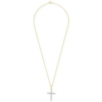 Macy's | Diamond Cross Pendant Necklace (1/2 ct. t.w.) in 14k Two-Tone Gold, 16" + 2" extender 4折