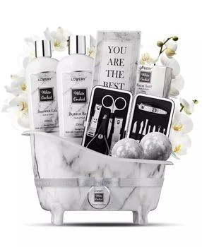 Lovery | Self Care Gift Basket, White Orchid Care Package, Bath and Body Gift Set, Pampering Package, 20 Piece,商家Macy's,价格¥312