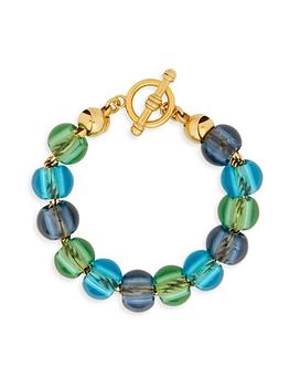 商品Jolly 24K Antique Gold-Plated & Glass Bead Toggle Bracelet图片