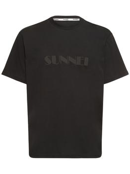 SUNNEI | Logo Print Cotton Jersey T-shirt商品图片,