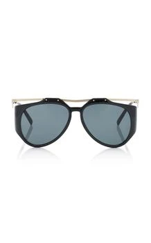 推荐Saint Laurent - Amelia Aviator Metal Sunglasses - Black - OS - Moda Operandi商品