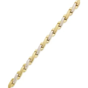 Macy's | 10k Gold and White Gold Bracelet, Two-Tone X Bracelet,商家Macy's,价格¥4490