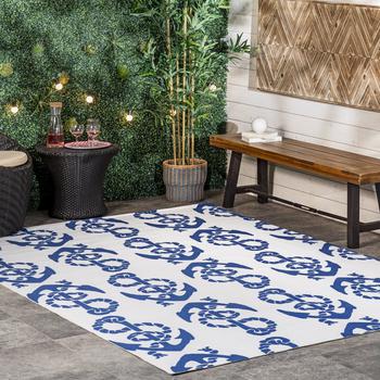 nuLOOM, nuLOOM | nuLOOM Rell Nautical Anchor Indoor/Outdoor Area Rug商品图片 2.7折
