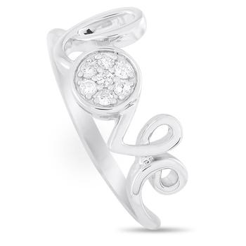 商品14K White Gold 0.10 ct Diamond Love Ring图片