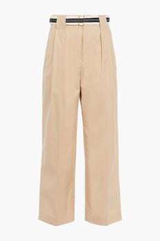 sandor衣服, Sandro | Nylo belted pleated cotton-twill wide-leg pants商品图片 4.2折