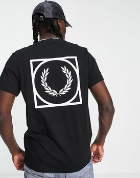 fred perry好不好, Fred Perry | Fred Perry graphic back print t-shirt in black商品图片 