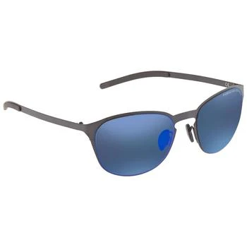 Porsche Design | Blue Silver Mirror Oval Unisex Sunglasses P8666 A 55 3折, 满$75减$5, 满减
