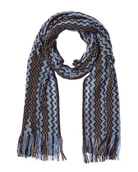 Missoni | Missoni Wool-Blend Scarf, Blue商品图片,2.6折×额外8.5折, 额外八五折