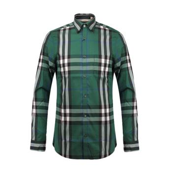 Burberry | Burberry 博柏利 男士绿色纯棉经典格纹长袖衬衫 3954493商品图片,满$150享9.8折, 独家减免邮费, 满折