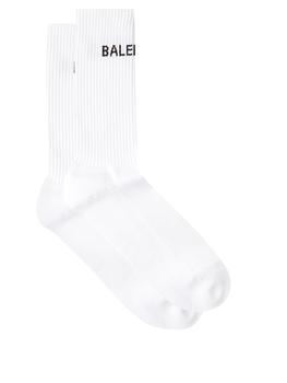 加拿大巴黎世家袜子鞋, Balenciaga | Logo-intarsia ribbed cotton-blend socks商品图片 