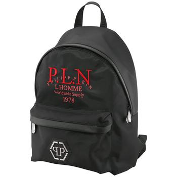 商品Philipp Plein | Men's P.L.N. Logo Print Backpack In Black,商家Jomashop,价格¥4089图片