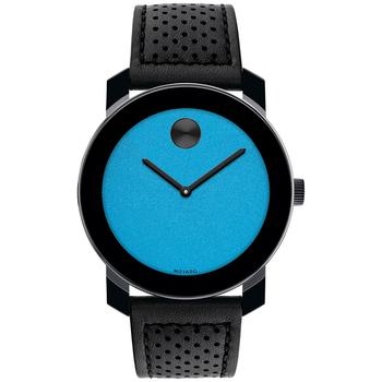 Movado | Bold Men's Swiss TR90 Black Leather Strap Watch 42mm商品图片,7折×额外8.5折, 额外八五折