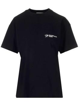 Balenciaga | Balenciaga Paris Logo Embroidered T-Shirt商品图片,8.9折