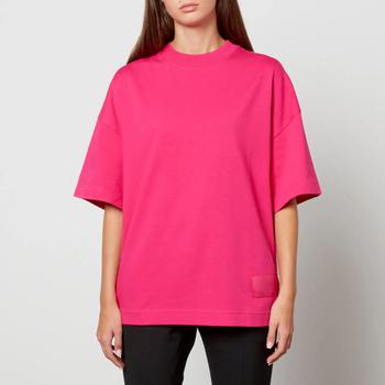 推荐AMI Women's Satin Label T-Shirt - Fuchsia商品