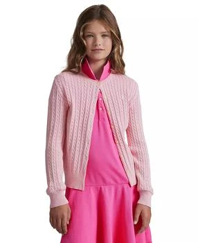 Ralph Lauren品牌, 商品赵露思同款女大童纯棉针织开衫，Warm White实物为白色logo, 价格¥485