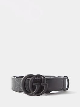 gucci皮带男, Gucci | GG monogram-print coated-canvas belt商品图片 