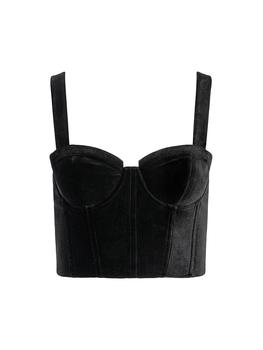 商品Alice + Olivia | Jeanna Velvet Cropped Bustier Top,商家Saks Fifth Avenue,价格¥2228图片