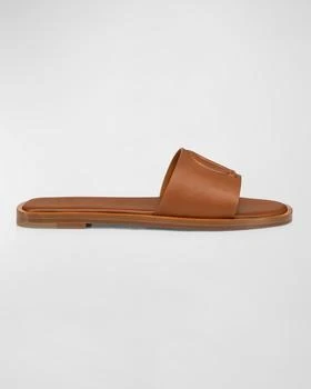 推荐Leather Logo Red Sole Slide Sandals商品