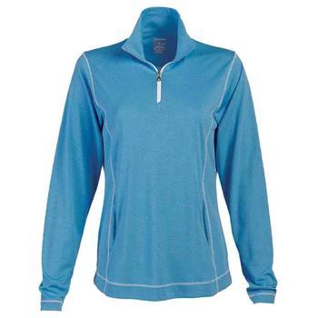 Page & Tuttle, Page & Tuttle | Coverstitch Heather Mock Neck Long Sleeve 1/4 Zip Pullover Top商品图片 2.1折×额外9折, 额外九折