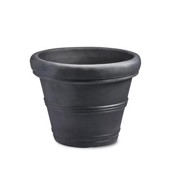 商品Brunello Classic Rolled-Rim Plant Pot, 16” Caviar Black图片