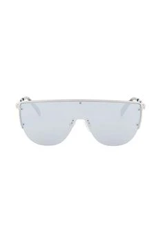推荐Alexander mcqueen sunglasses with mirrored lenses and mask-style frame商品