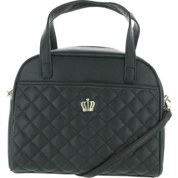 推荐Juicy Couture Crown Royal Women's Faux Leather Quilted Embellished Convertible Satchel Handbag商品