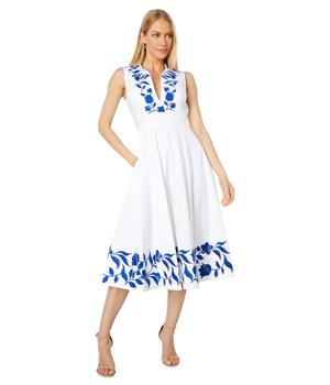 kate spade连衣裙, Kate Spade | Embroidered Zigzag Floral Midi Dress商品图片 6折