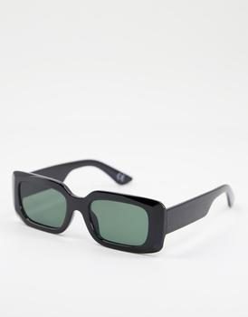 ASOS | ASOS DESIGN frame bevel detail mid square sunglasses  in shiny black  - BLACK商品图片,5折
