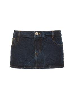 推荐Cotton Denim Mini Skirt W/ Logo商品