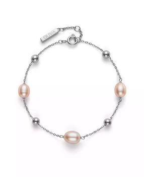 Olivia Burton | by the Sea Cultivated Pearl Silver Tone Bracelet,商家Macy's,价格¥442