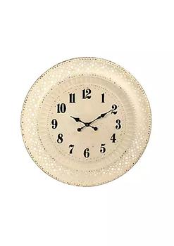 商品Zentique | 32" Antique White Contemporary Round Cutout Wall Clock,商家Belk,价格¥1491图片