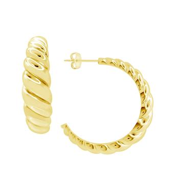 Essentials | And Now This High Polished Large Shrimp C Hoop Post Earring in Silver Plate or Gold Plate商品图片,2.5折