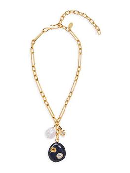 商品Lizzie Fortunato | Composition Goldtone & Multi-Stone Lariat Necklace,商家Saks Fifth Avenue,价格¥2556图片