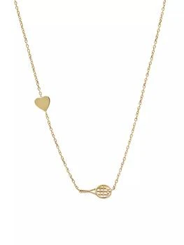 Anzie | Love Letter Tennis 14K Yellow Gold & 0.008 TCW Diamond Necklace,商家Saks Fifth Avenue,价格¥4314