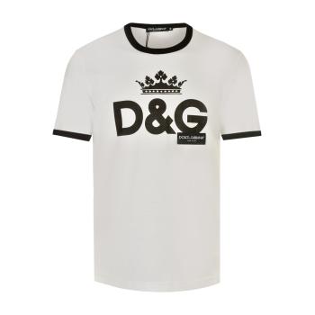 推荐Dolce&Gabbana 杜嘉班纳 男士米白色字母棉质短袖T恤 G8HV0T-HP706-WI40商品
