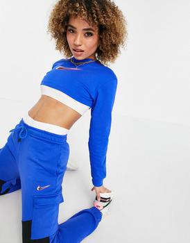 推荐Nike Dance super crop long sleeve top in royal blue商品