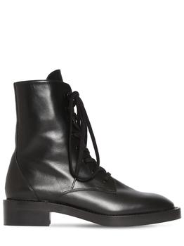 stuart weitzman 靴是什么牌子, Stuart Weitzman | 35mm Sondra Shine Leather Ankle Boots商品图片 7折