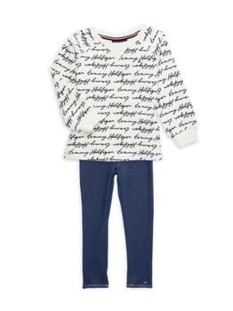 推荐Little Girl's 2-Piece Logo Sweatshirt & Leggings Set商品