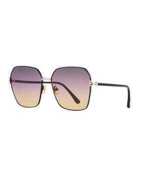 Tom Ford | Claudia Geometric Metal/Acetate Sunglasses商品图片,