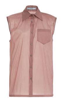 Prada | Prada - Women's Sleeveless Silk-Blend Shirt - Moda Operandi商品图片,