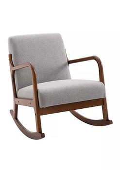 商品HOMCOM | Upholstered Rocking Armchair with Wood Base and Linen Fabric Padded Seat for Living Room Grey,商家Belk,价格¥1477图片