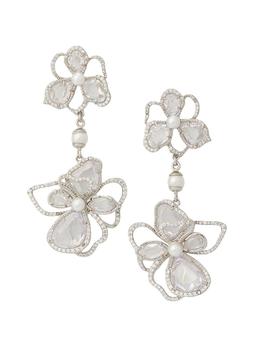 商品Kate Spade | Precious Bloom Silvertone, Resin & Cubic Zirconia Double Drop Earrings,商家Saks Fifth Avenue,价格¥1118图片
