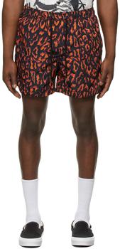 Ksubi | Black & Orange Fire Shorts商品图片,额外8.5折, 独家减免邮费, 额外八五折
