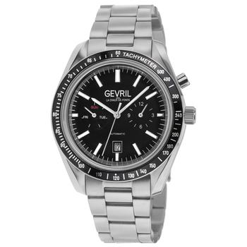 Gevril | Gevril Lenox Automatic Men's Watch Black Dial Black Subdials Day/Date Stainless Steel Bracelet商品图片,1.6折